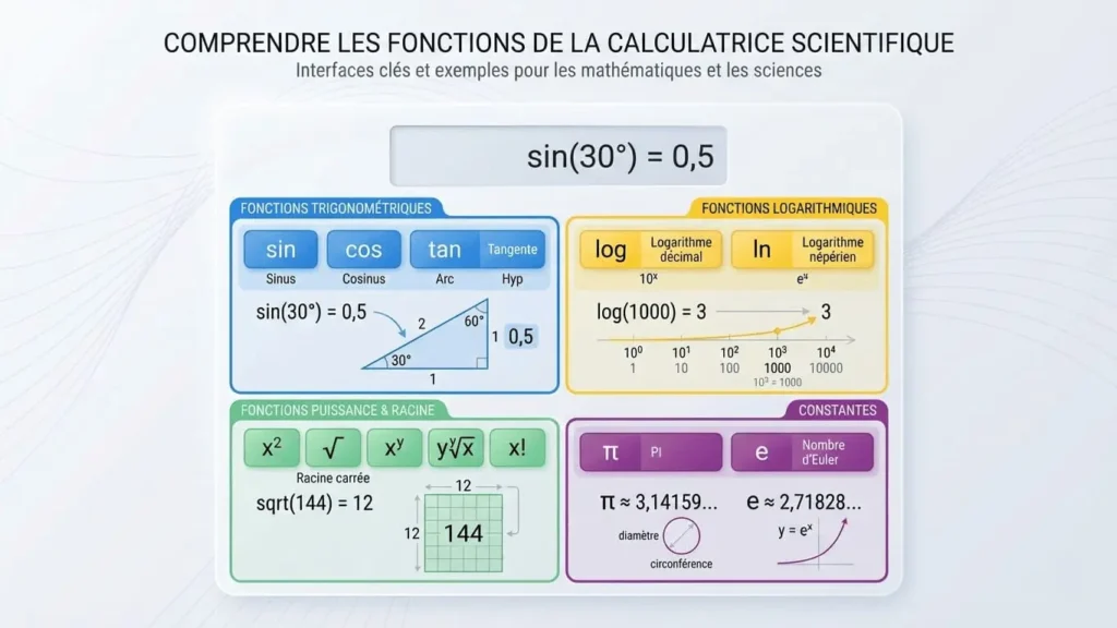 interface de calculatrice scientifique