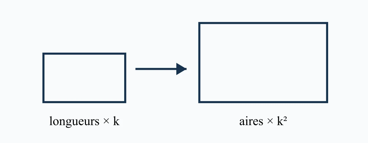 Deux rectangles semblables illustrant les effets d'une échelle