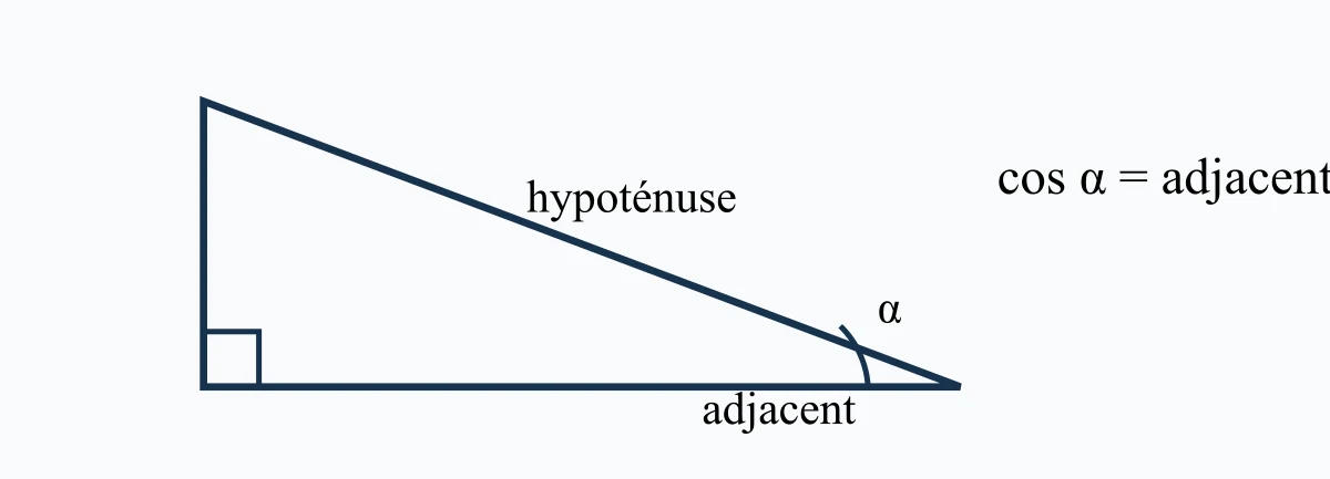 Triangle rectangle identifiant hypoténuse et côté adjacent