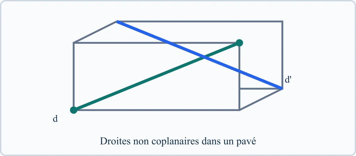 Droites non coplanaires dans un pavé